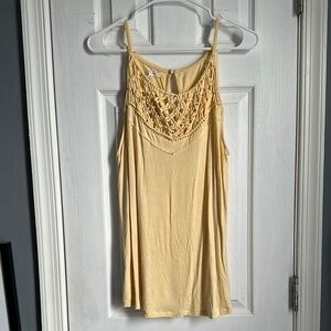 Maurices Yellow Camisole with Cut Out Detailing